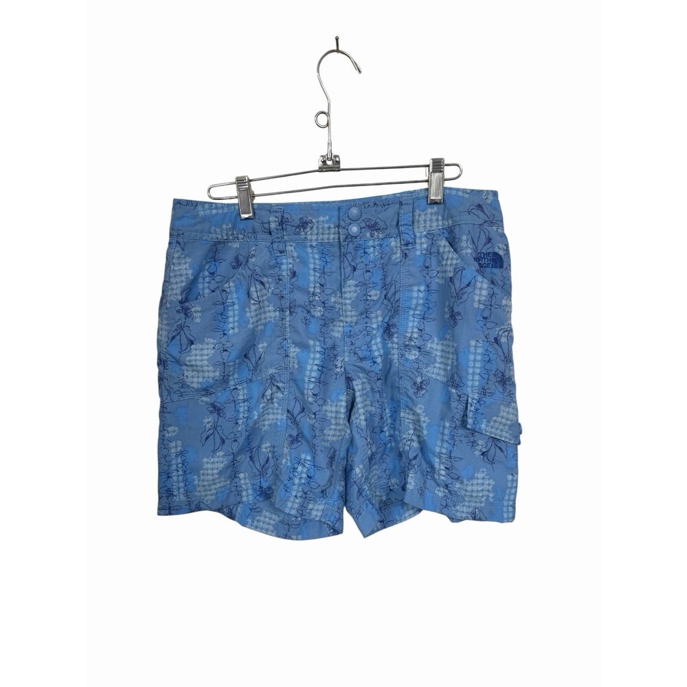The North Face Women’s Sz 8 Blue Floral Athletic Shorts Nylon Outdoor Active